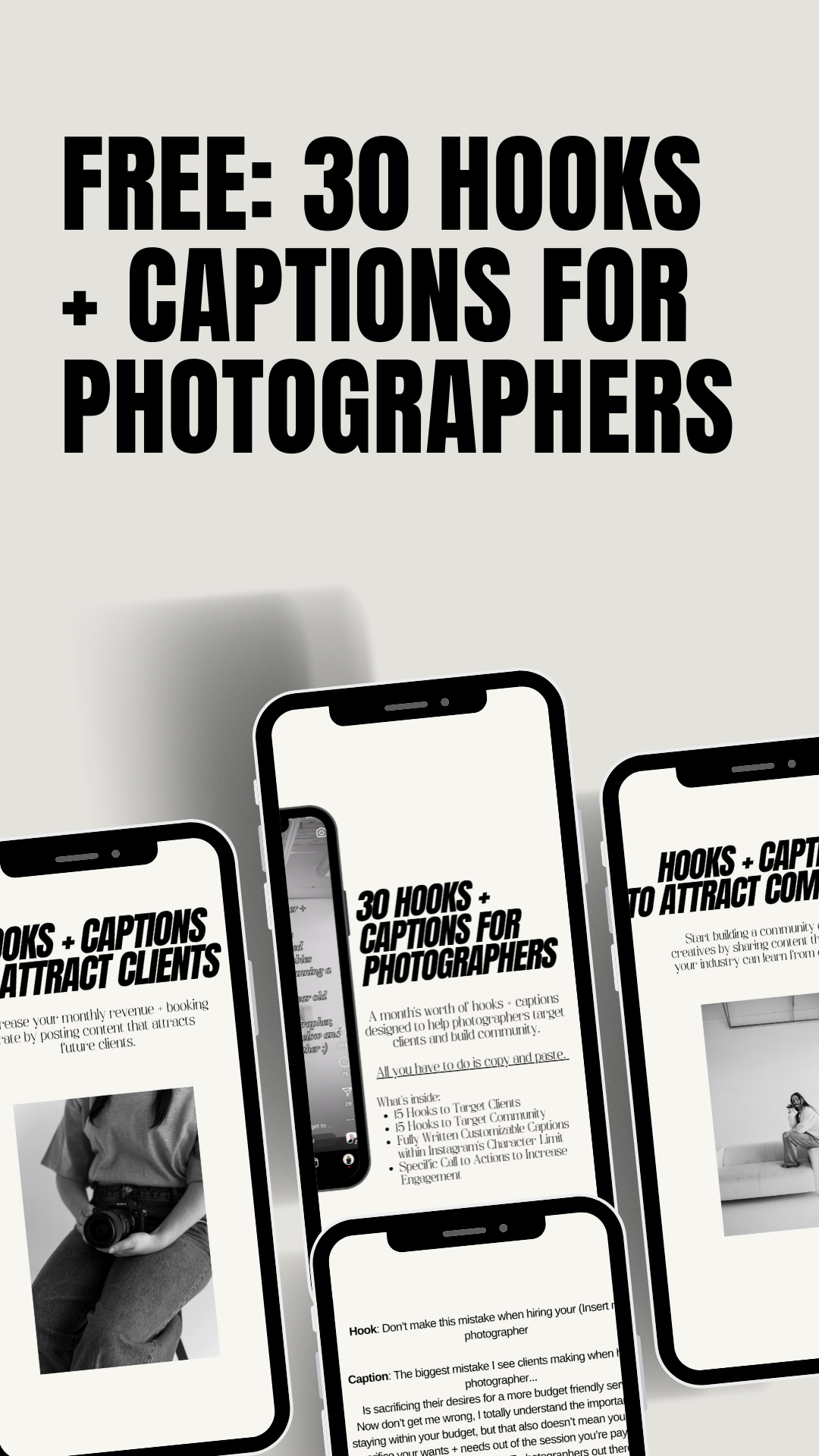 30 Hooks + Captions for Photographers